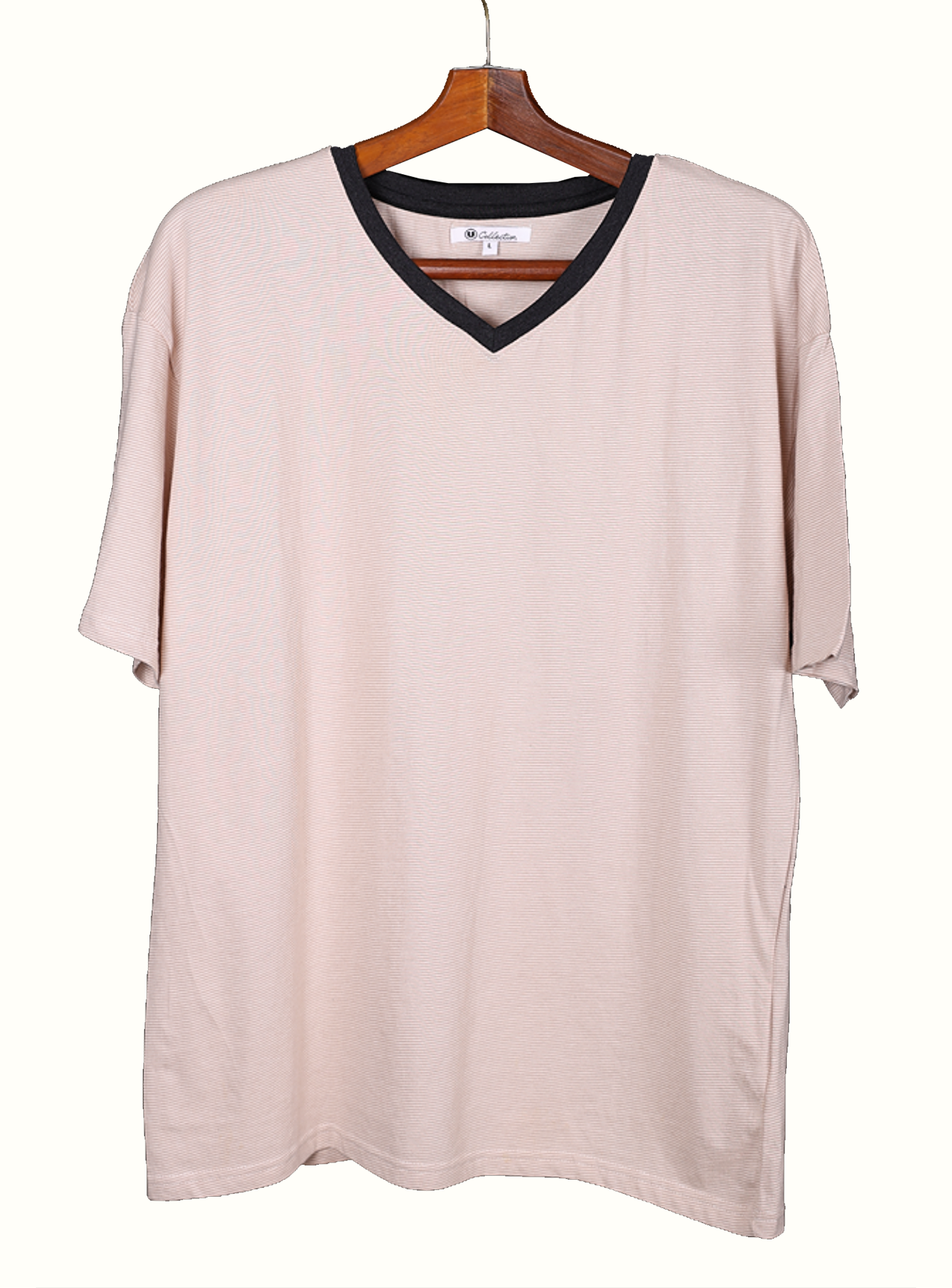 Pink V Neck Half Sleeve Tee