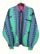 Abstract Pattern Reversible Bomber Jacket