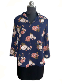 Mine Floral Pattern Button Top